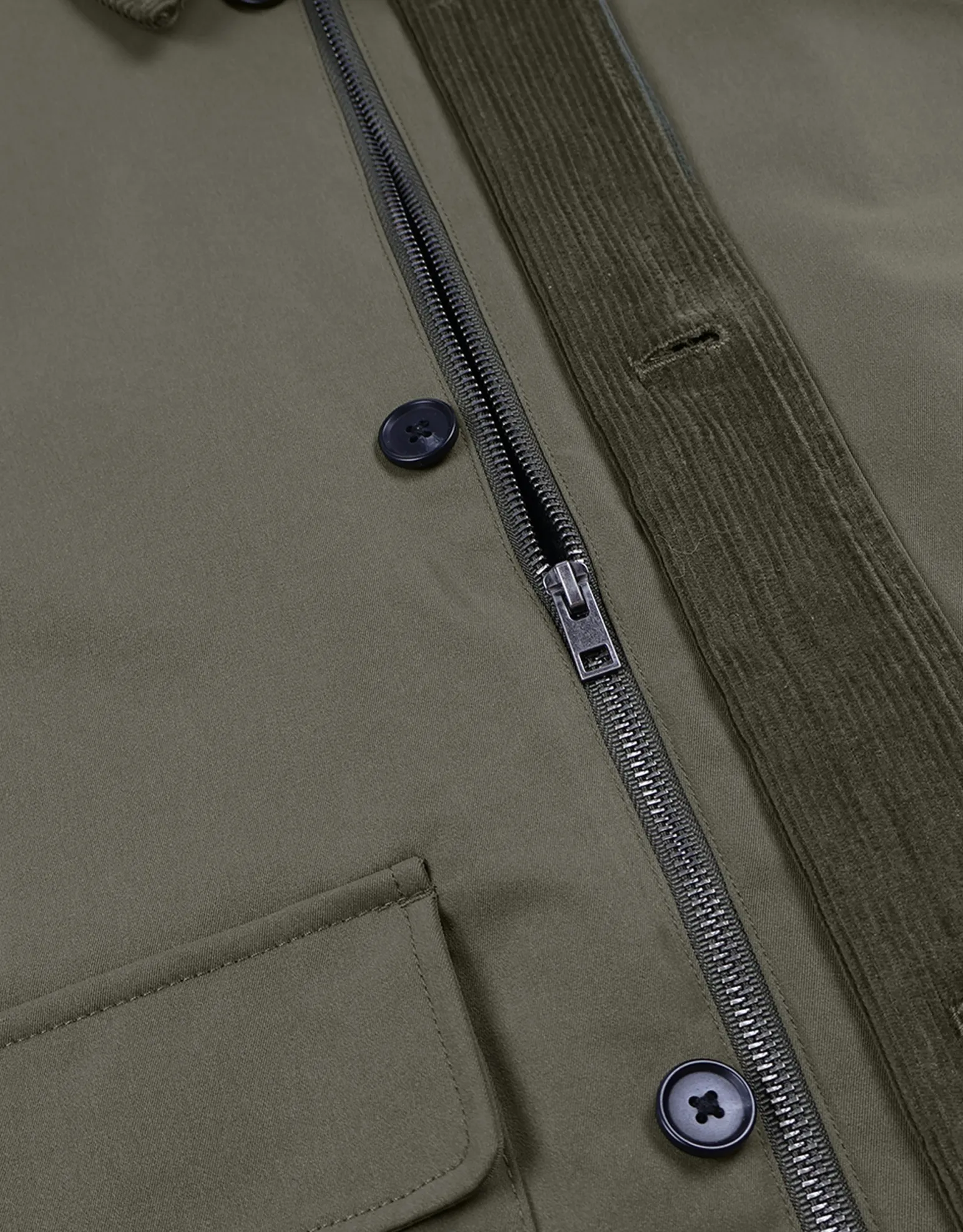 Cord Collar Field Jacket in Khaki