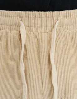 Cord Elastic Waist Walk Shorts in Lt Grey