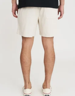 Cord Elastic Waist Walk Shorts in Lt Grey