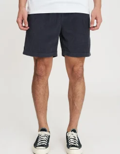 Cord Elastic Waist Walk Shorts in Beige