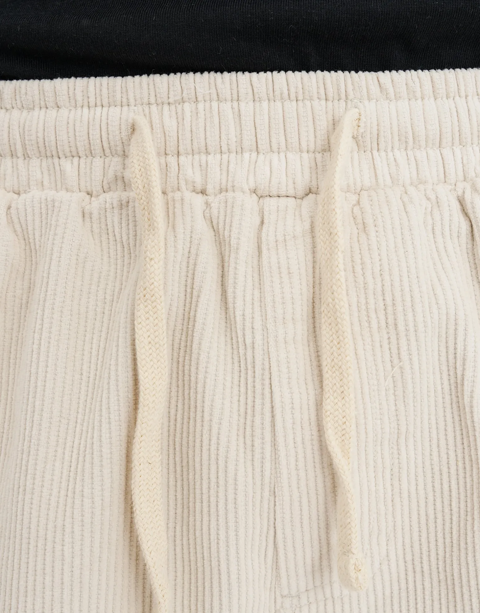 Cord Elastic Waist Walk Shorts in Beige
