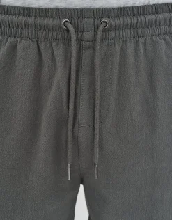 Crinkle Texture Elastic Waist Shorts in Bone 002