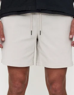 Crinkle Texture Elastic Waist Shorts in Brown