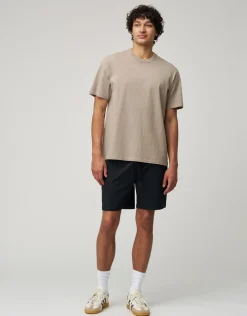 Crinkle Texture Elastic Waist Shorts in Charcoal