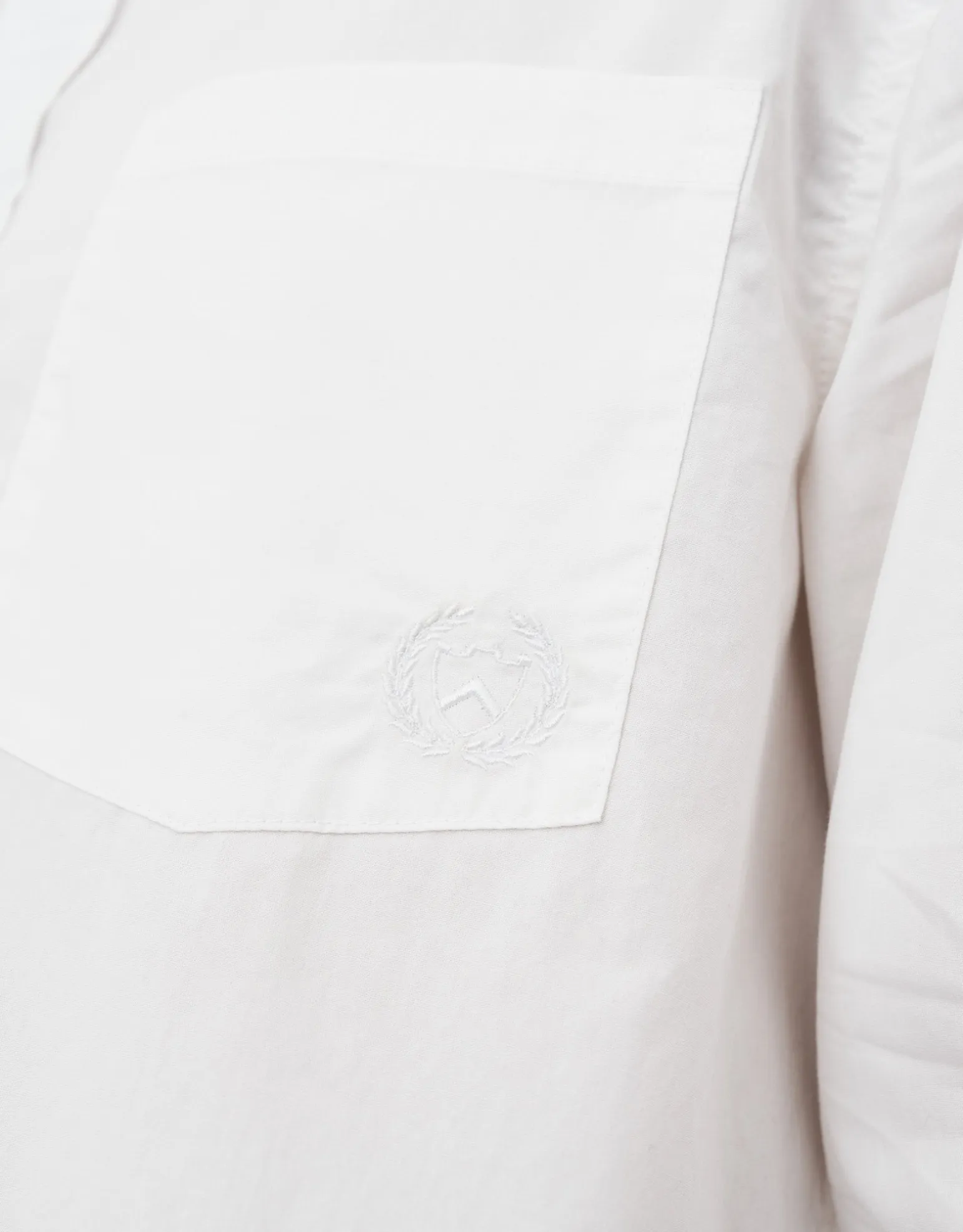 Cropped Long Sleeve Shirt in White