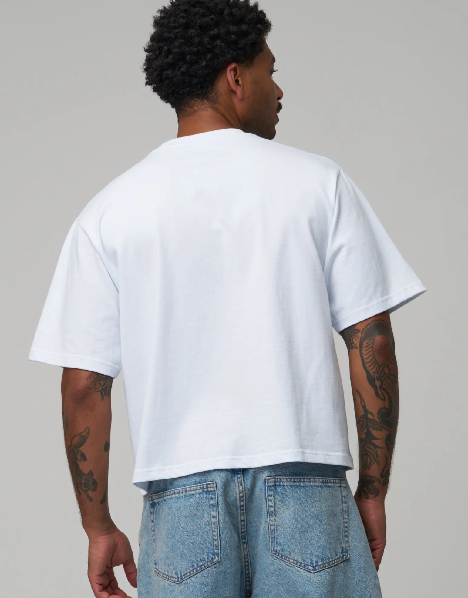 Cropped Relaxed Fit T Shirt in White