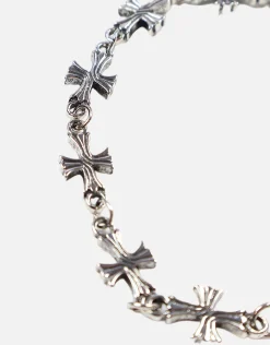 Cross Pendant Bracelet in Vintage Silver