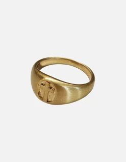 Cross Signet Ring in Gold