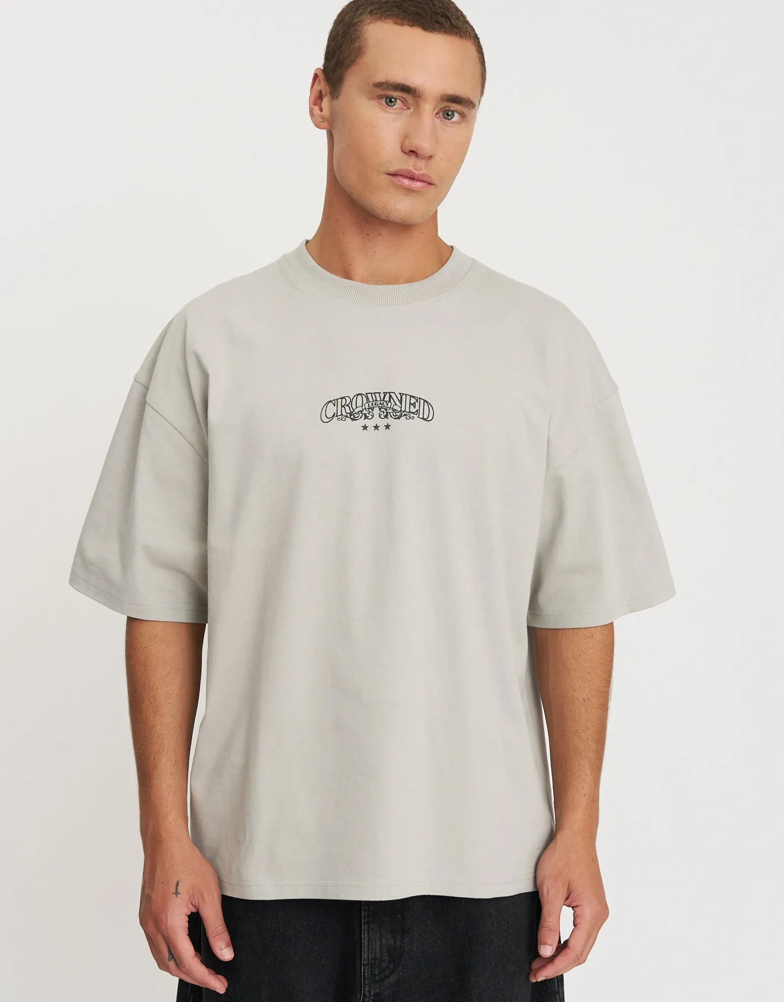 Crowned Legacy Box Fit T Shirt in Moon