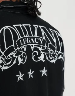 Crowned Legacy Cropped Short Sleeve Shirt in Black