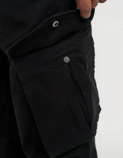 Cuffed Cargo Joggers in Black
