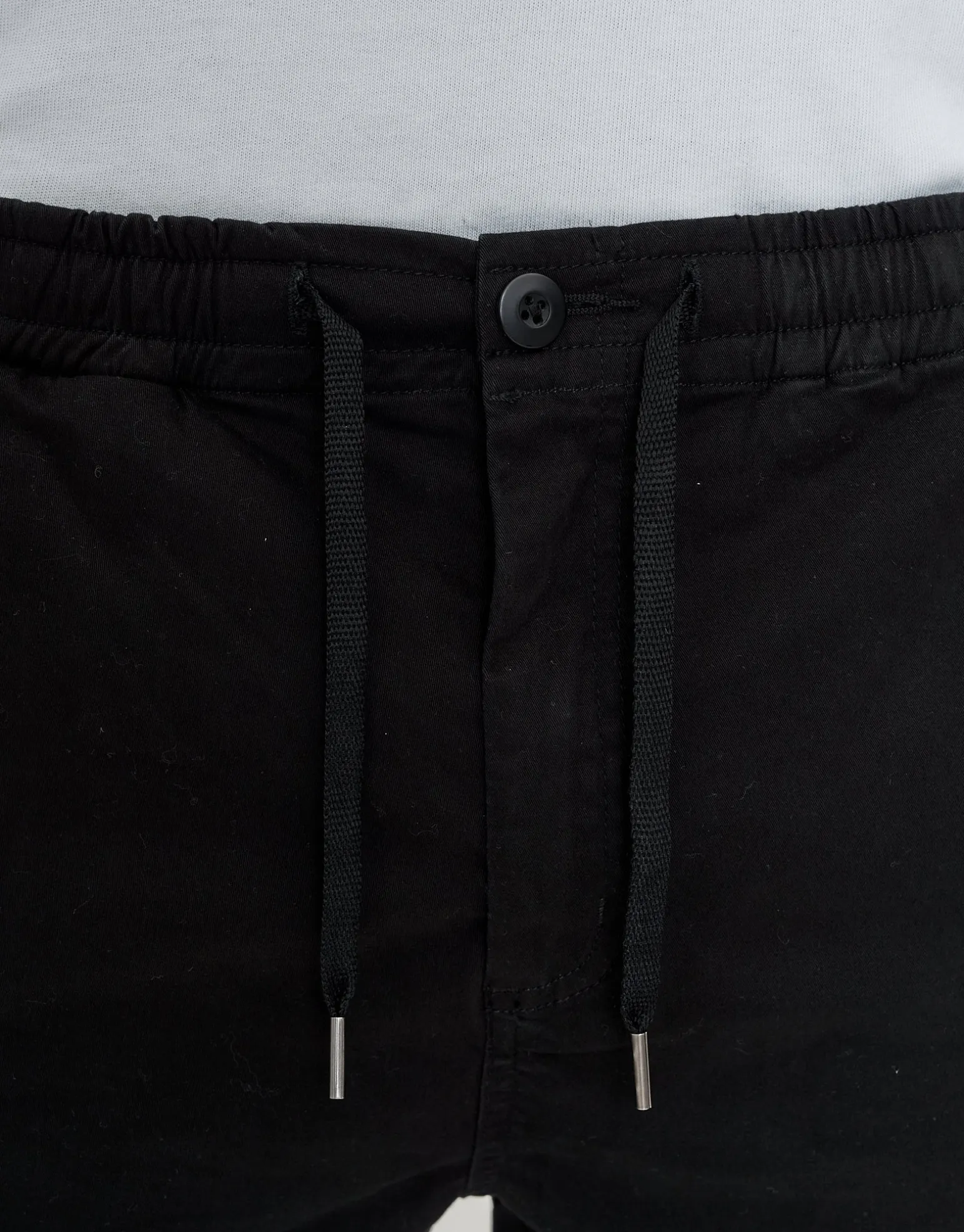 Cuffed Cargo Joggers in Black