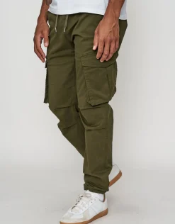 Cuffed Cargo Joggers in Stone