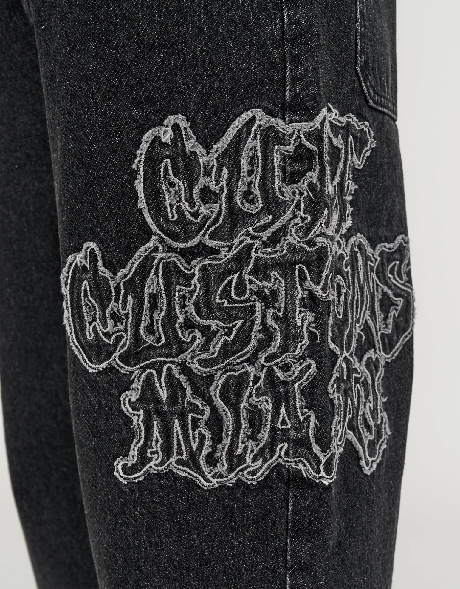 Cult Customs Baggy Fit Jeans in Washed Black