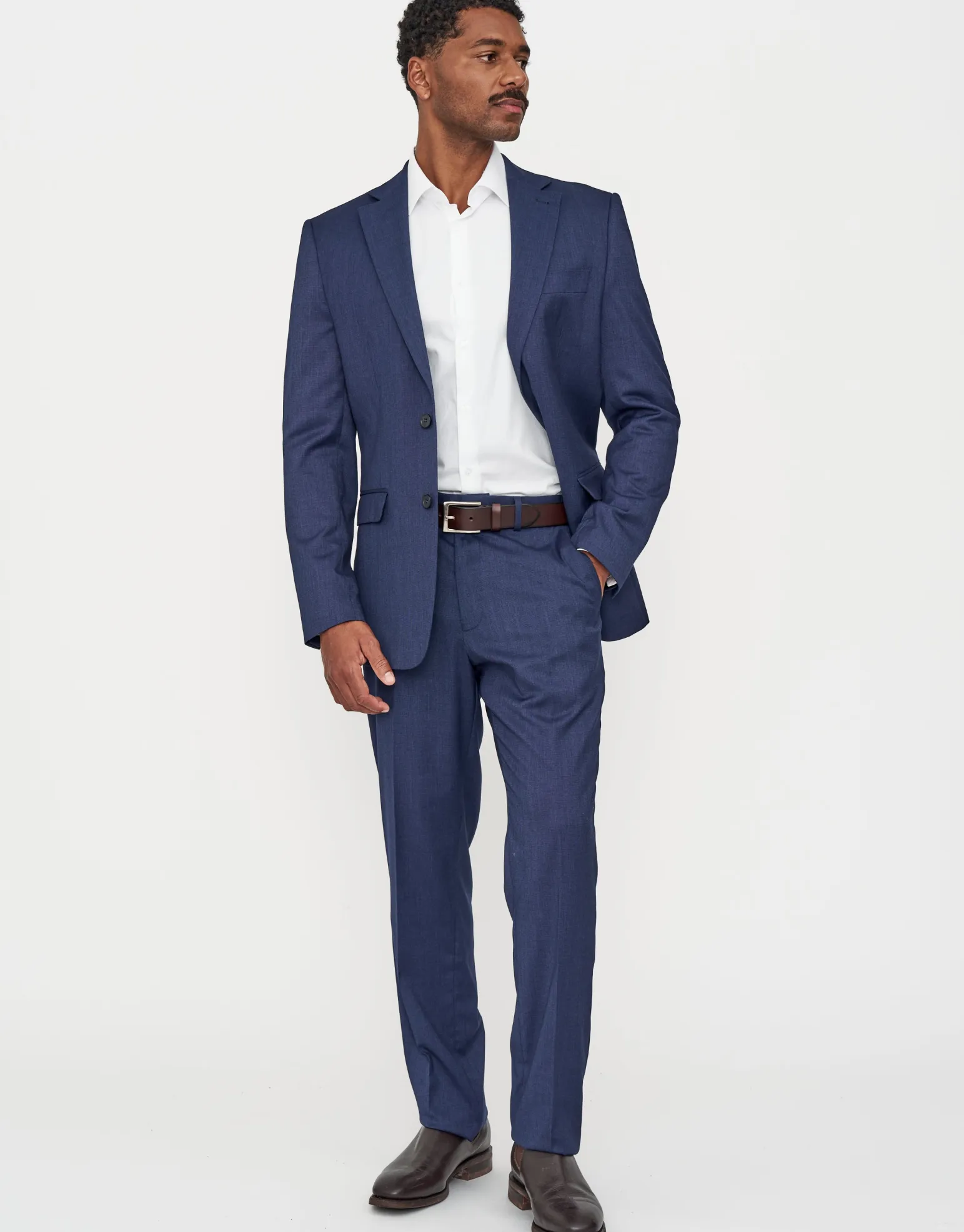 Dalston Slim Fit Suit Trousers in Navy