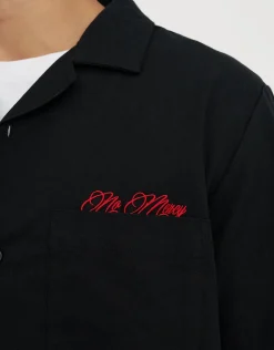 Dark Rose Short Sleeve Shirt in Black