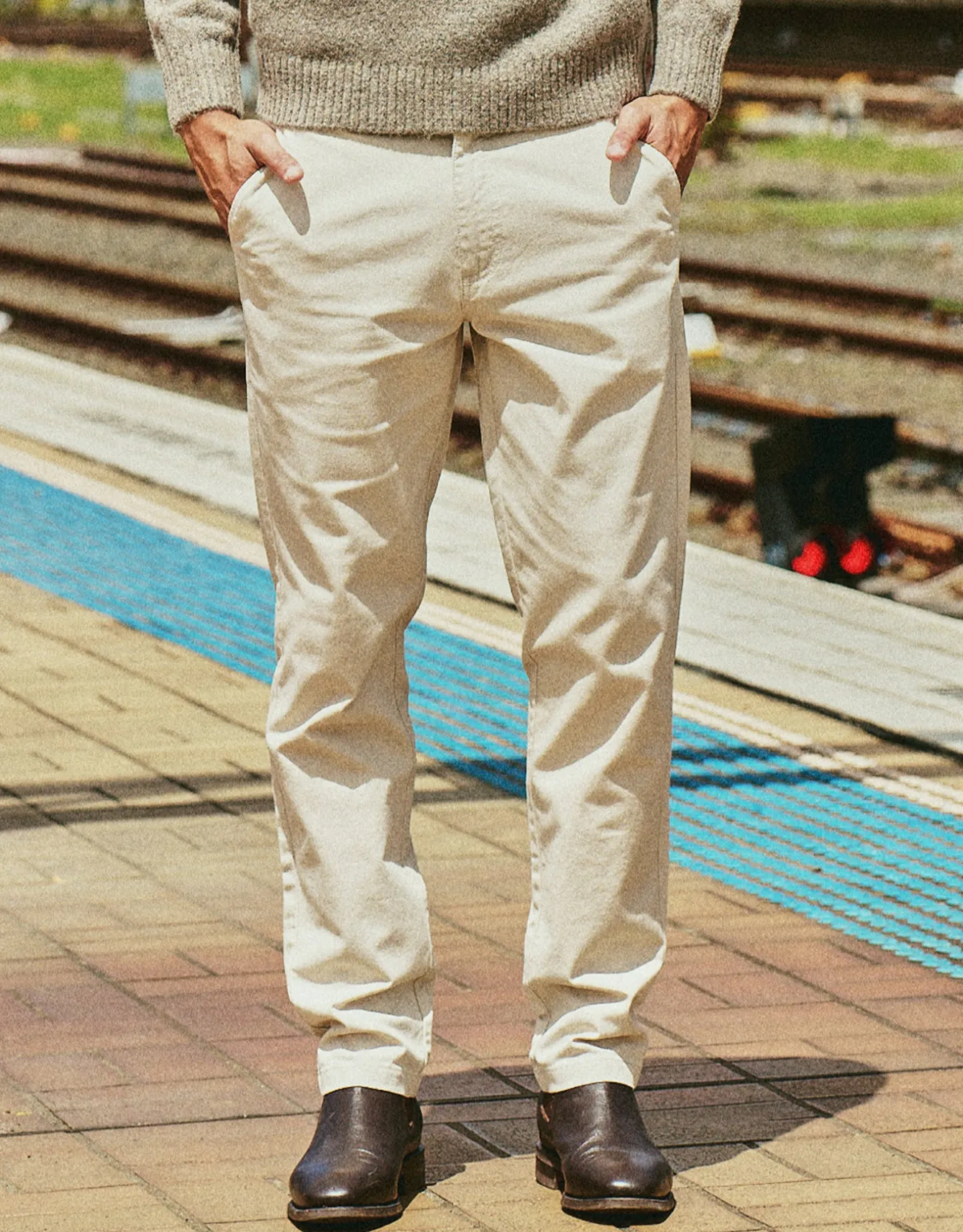 Delta Standard Fit Chinos in Tan