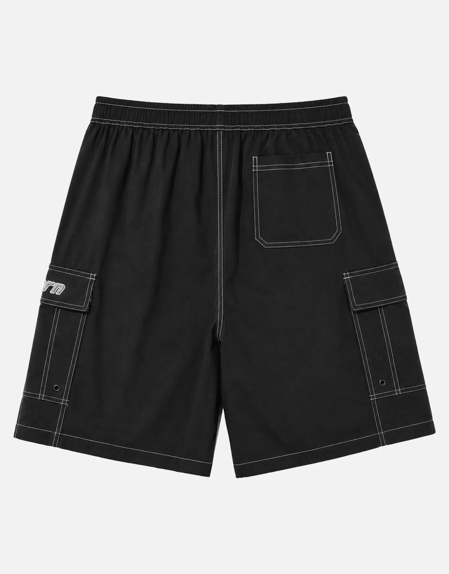 Distortion Cargo Swim Shorts in Black