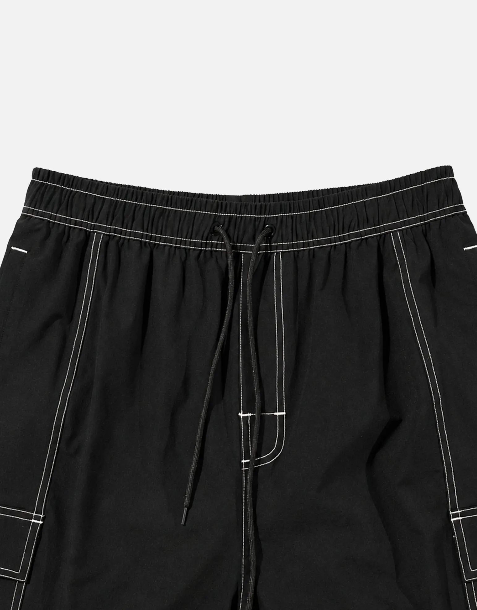 Distortion Cargo Swim Shorts in Black