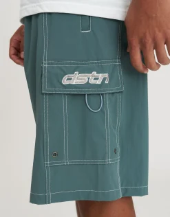 Distortion Cargo Swim Shorts in Obsidian Blue