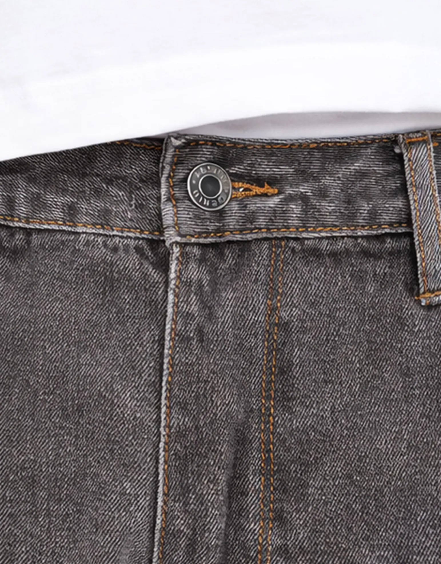 Distortion Debossed Baggy Jean in Cloud White