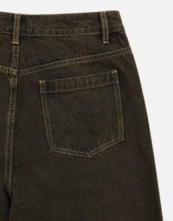 Distortion Debossed Baggy Jean in Brown Fade