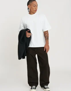 Distortion Debossed Baggy Jean in Brown Fade