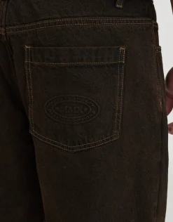 Distortion Debossed Baggy Jean in Brown Fade