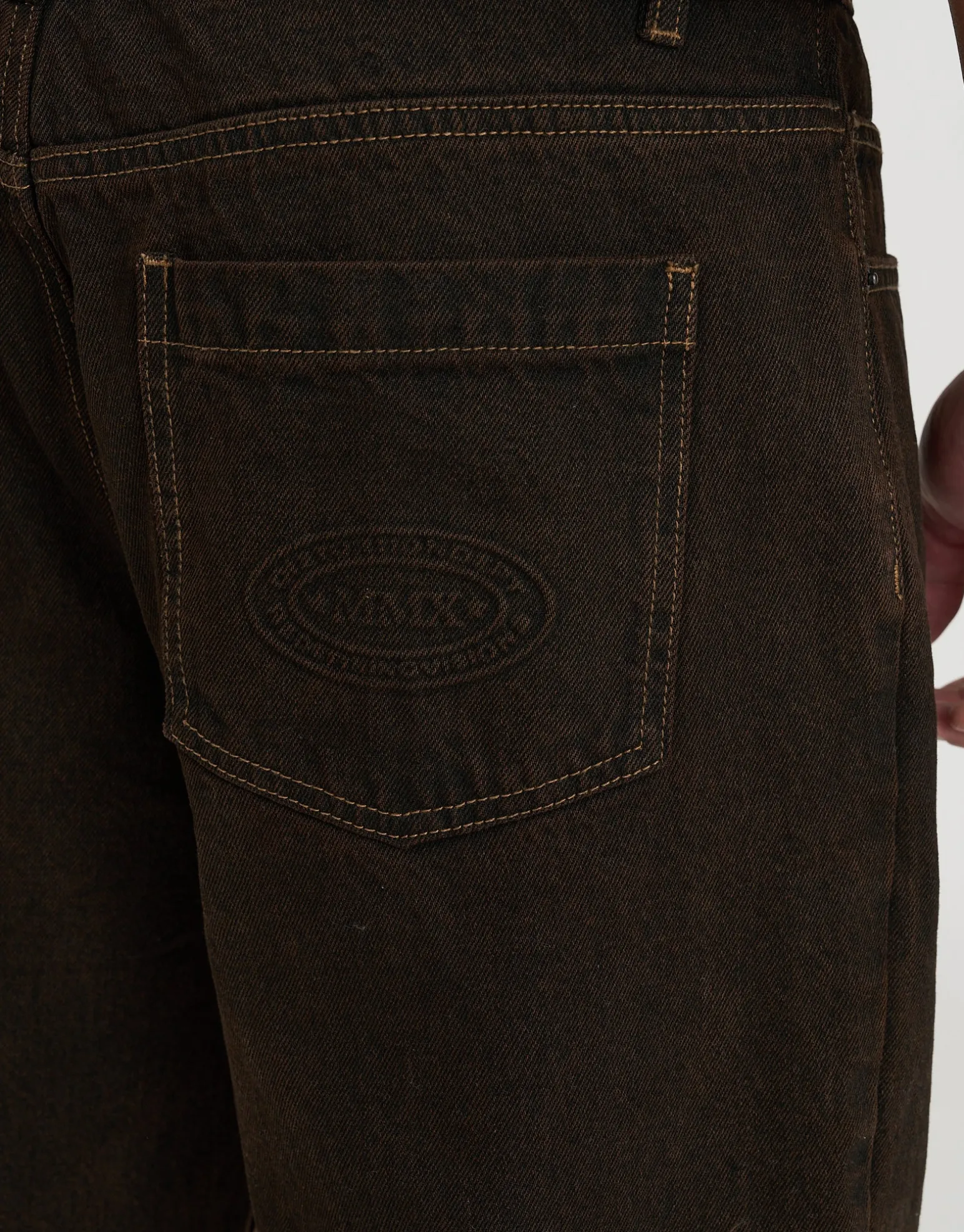 Distortion Debossed Baggy Jean in Brown Fade