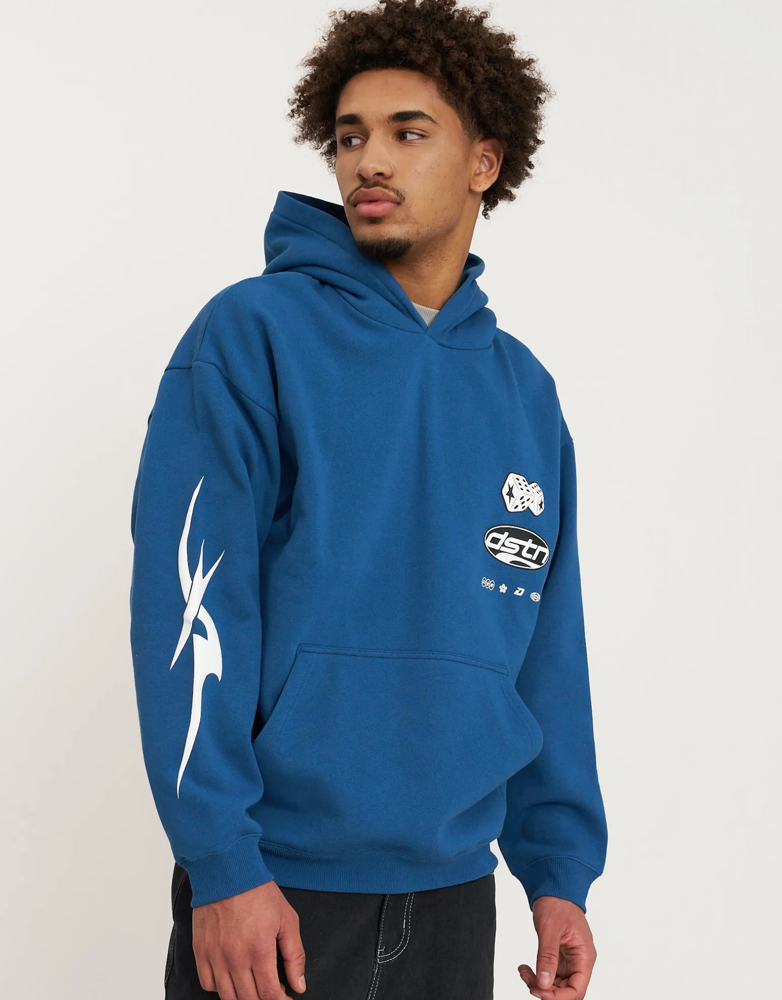 Distortion High Stakes Hoodie in Oil Blue