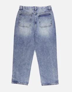 Distressed Baggy Fit Jeans in Acid Wash Blue