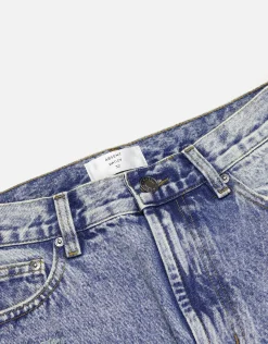 Distressed Baggy Fit Jeans in Acid Wash Blue