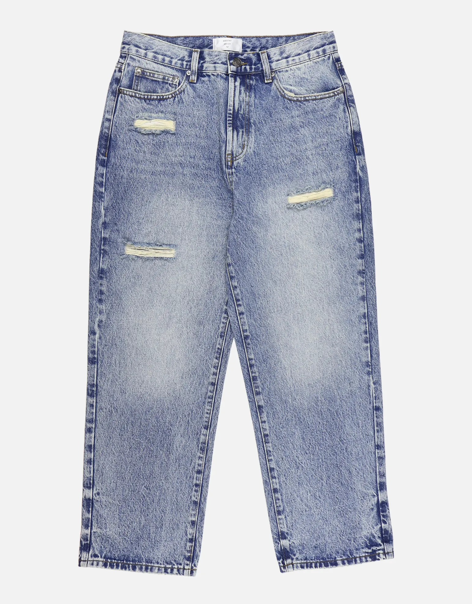 Distressed Baggy Fit Jeans in Acid Wash Blue