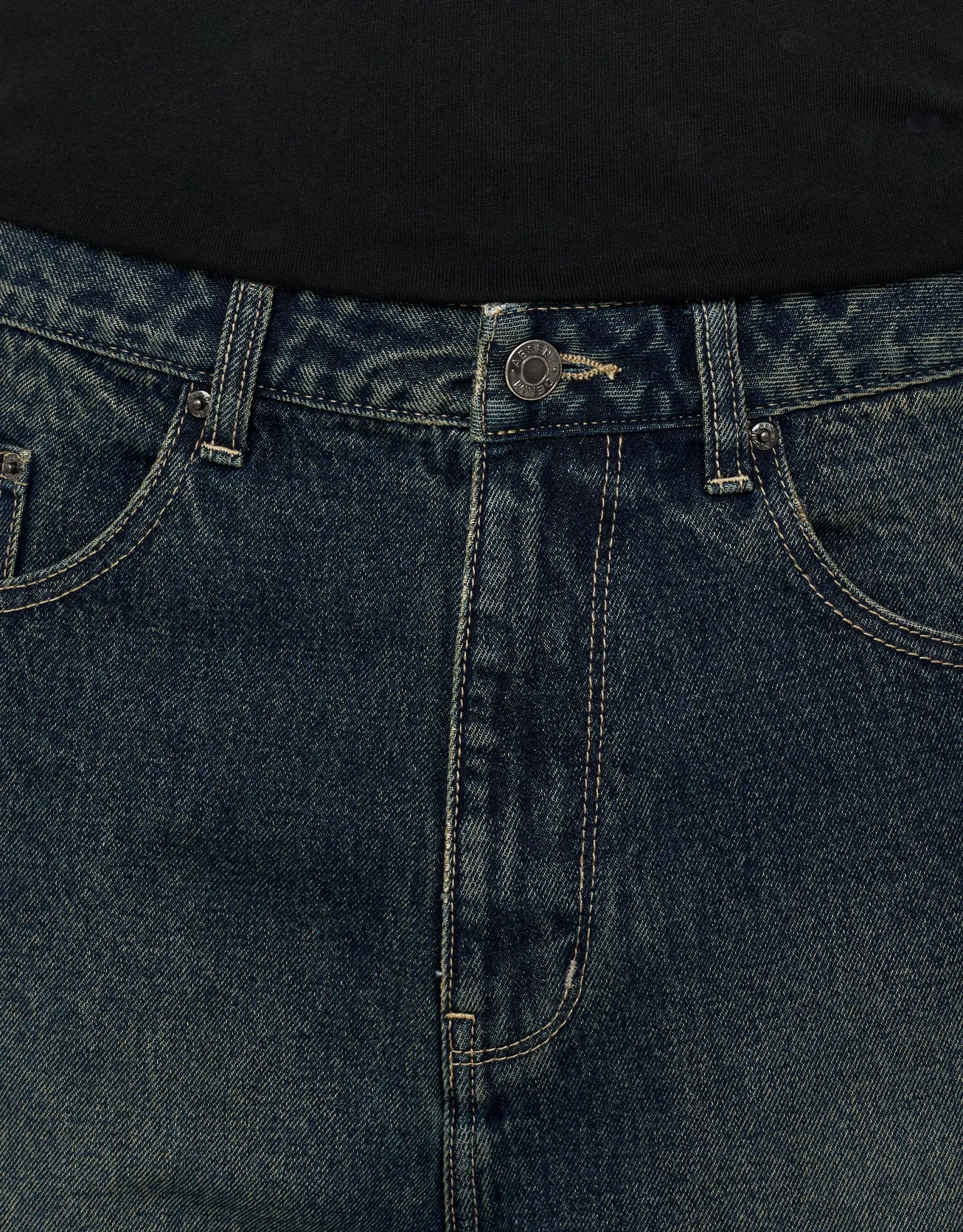 Distressed Baggy Fit Jeans in Acid Wash Blue