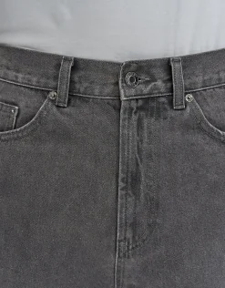Distressed Relaxed Fit Denim Shorts in Acid Wash Blue