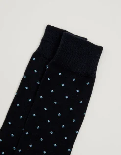 Ditsy Dress Socks in Navy