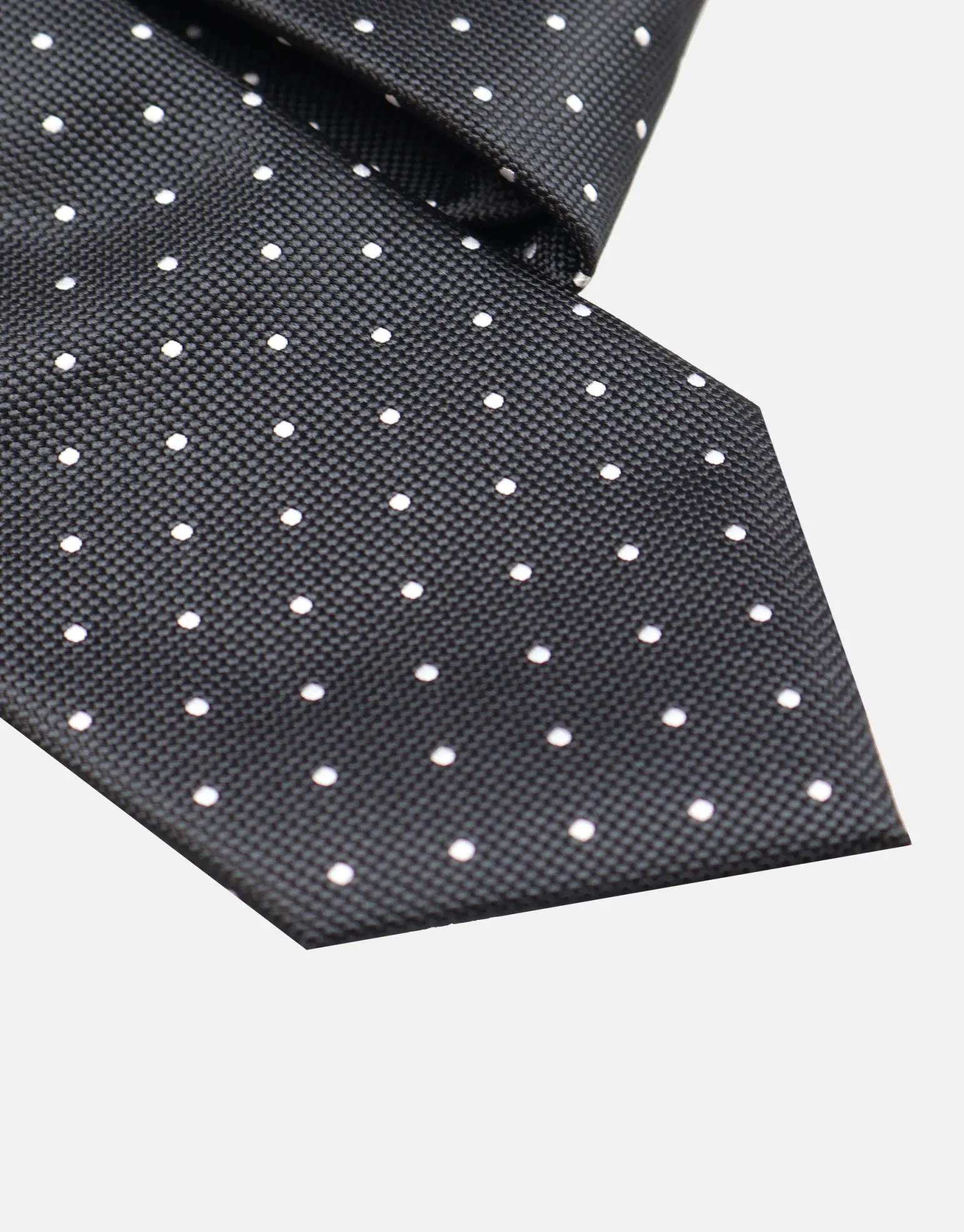 Dot Textured Slim Tie in Black