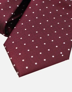 Dot Textured Slim Tie in Pink