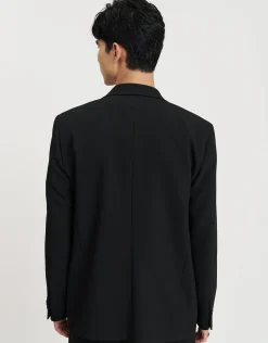 Double Breasted Relaxed Suit Jacket in Black