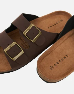 Double Strap Sandals in Black