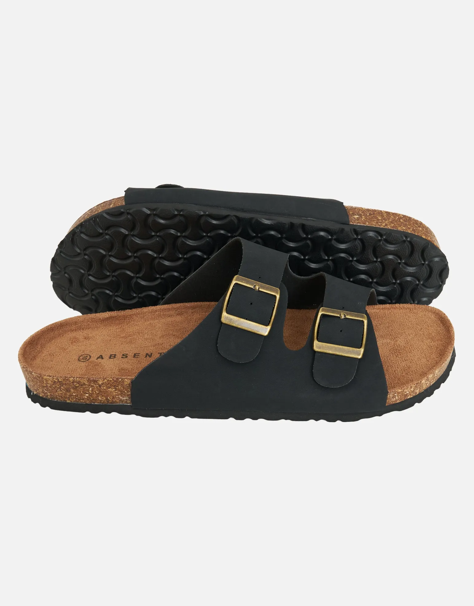 Double Strap Sandals in Black