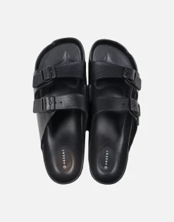 Double Strap Sandals in Black