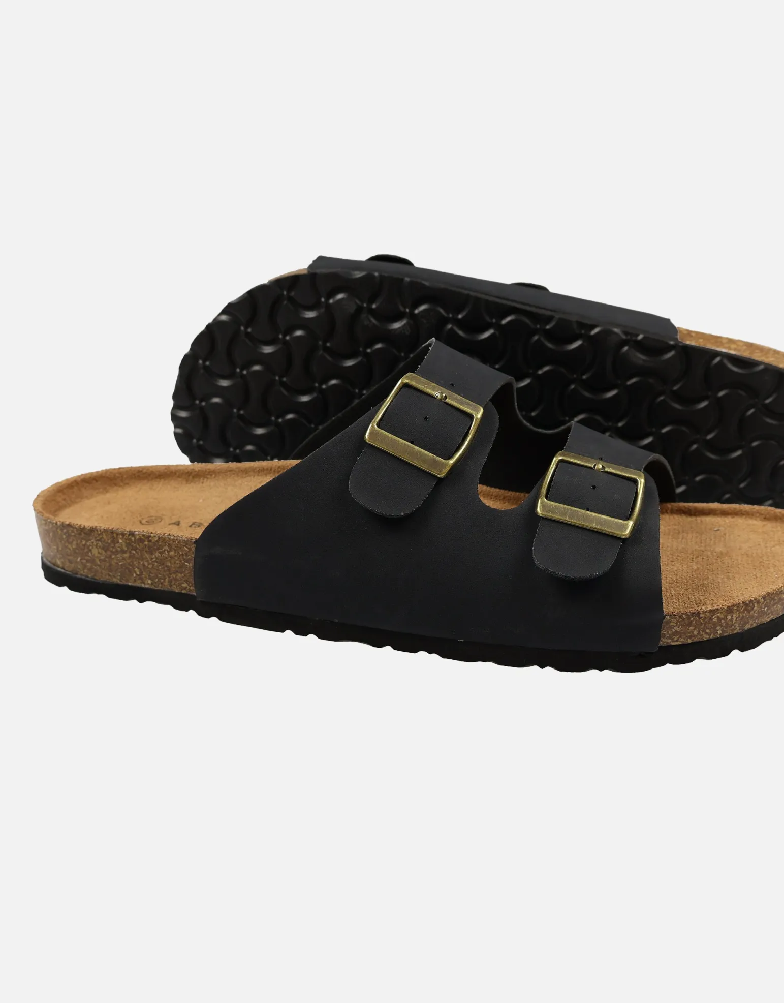 Double Strap Sandals in Black