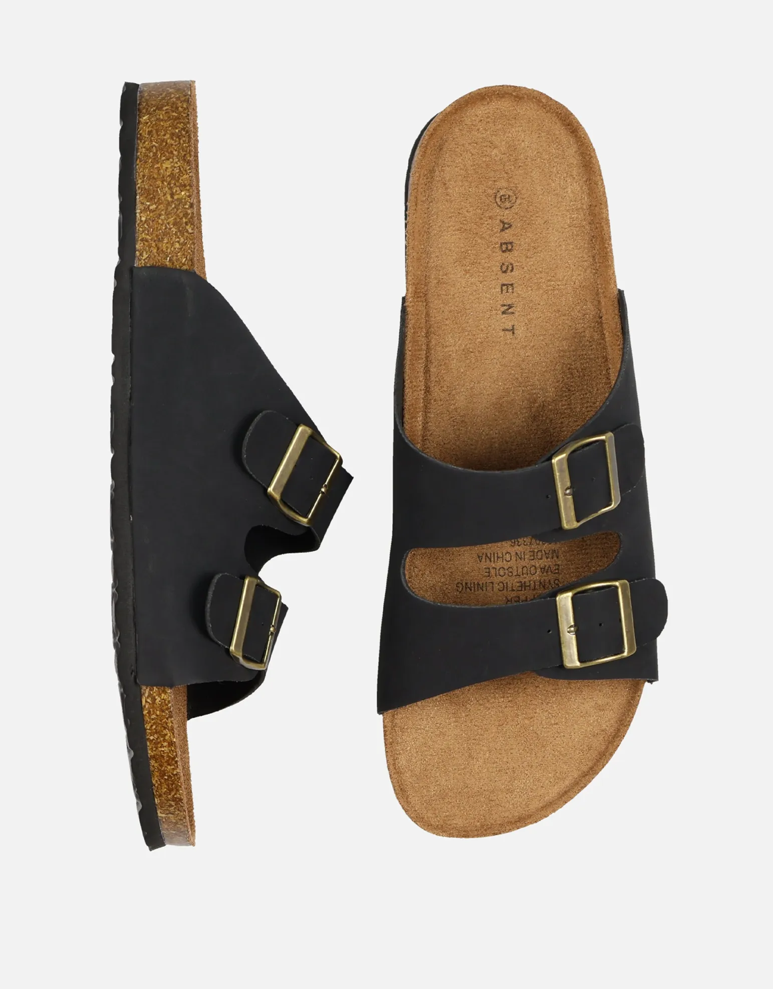 Double Strap Sandals in Black