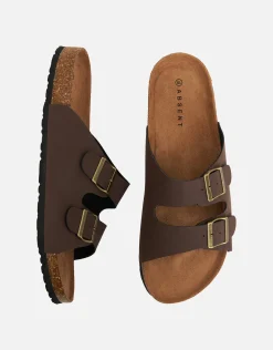 Double Strap Sandals in Brown
