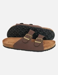 Double Strap Sandals in Brown