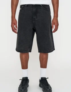 Dragons Embroidered Baggy Fit Jorts in Washed Black
