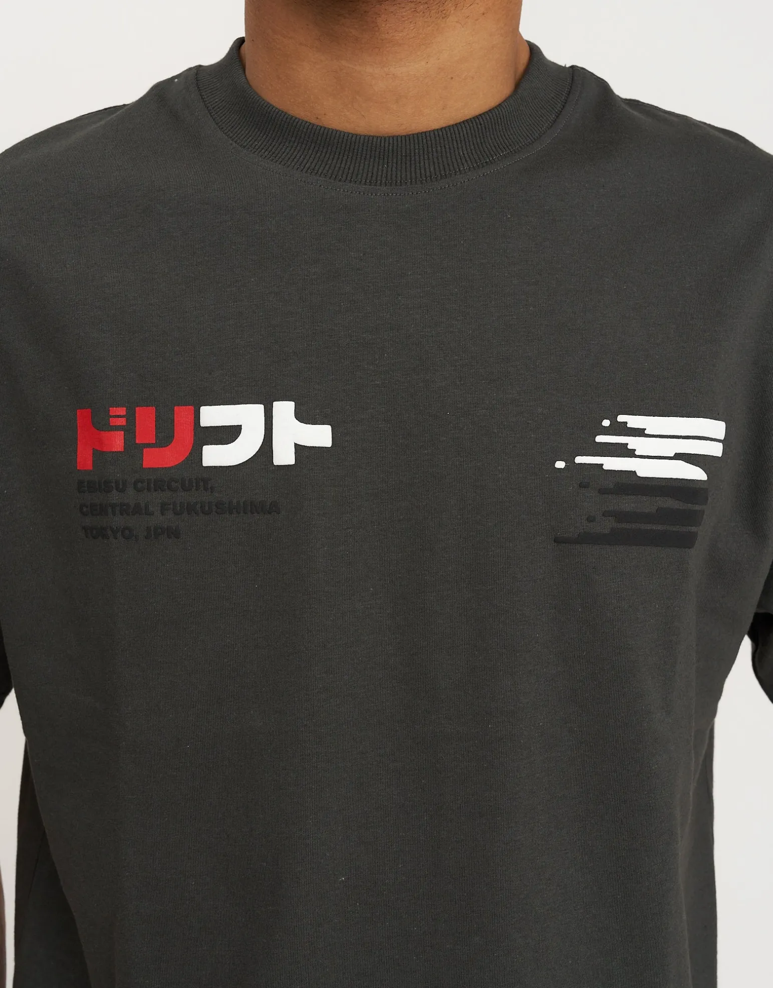 Drifter Racing Tee in Pewter Grey