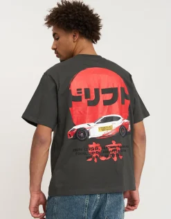 Drifter Racing Tee in Pewter Grey