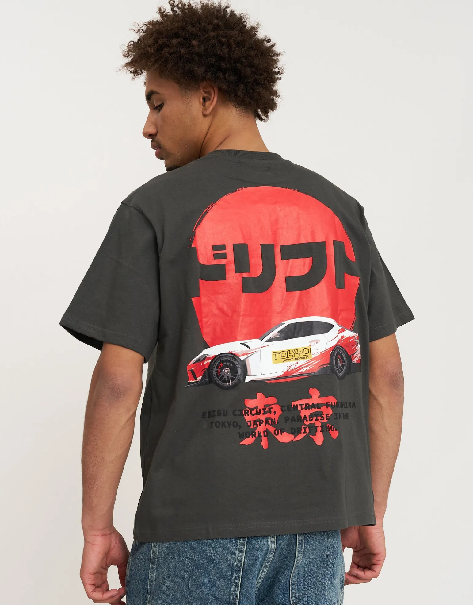 Drifter Racing Tee in Pewter Grey